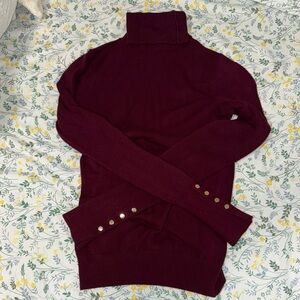 ZARA Burgundy Turtleneck Sweater Size Small